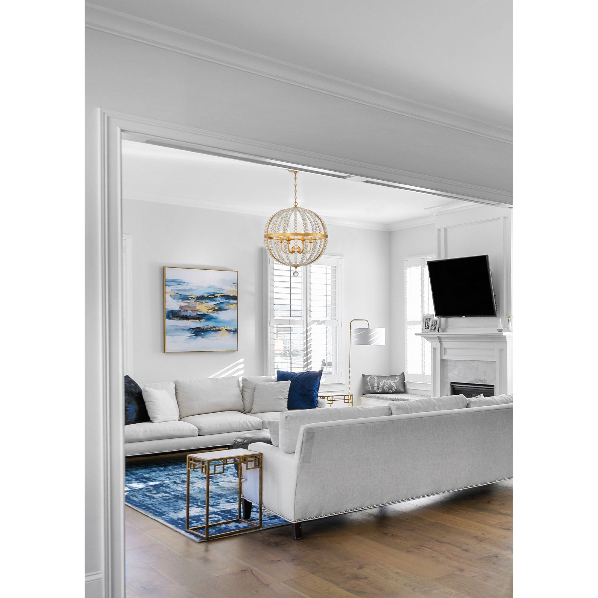 Roxy 22'' Antique Gold Chandelier Gold 22"W x 29.75"H x 22"D