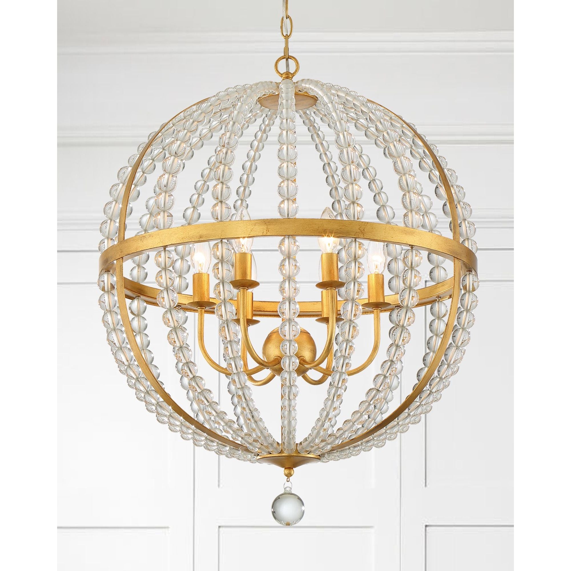 Roxy 22'' Antique Gold Chandelier Gold 22"W x 29.75"H x 22"D