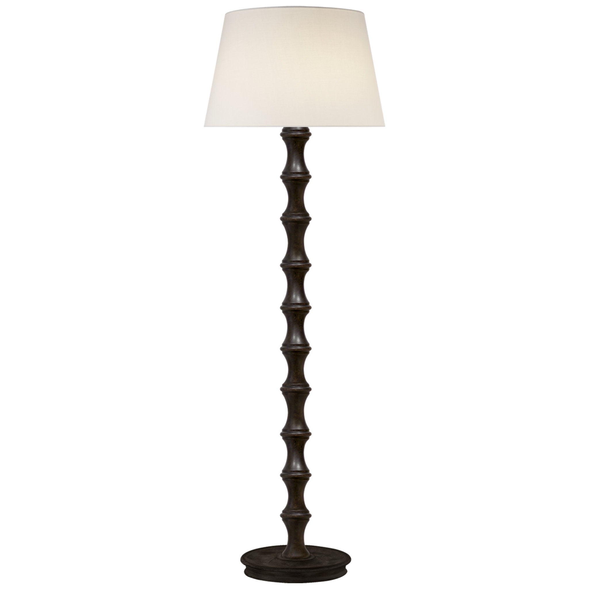 Visual Comfort Bamboo Floor Lamp in Bamboo with Linen Shade