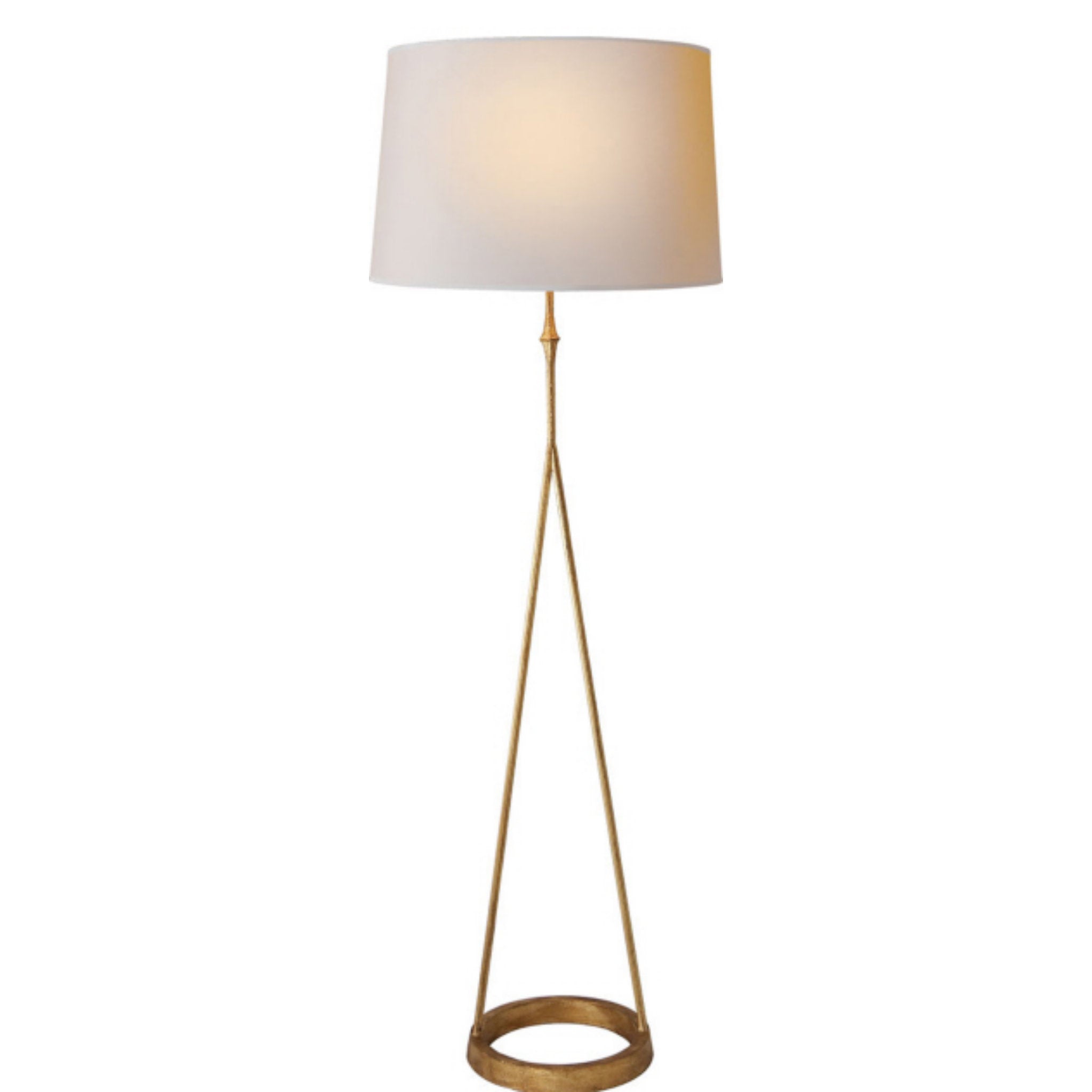 Visual Comfort Dauphine Floor Lamp in Gilded Iron with Natural Paper Shade