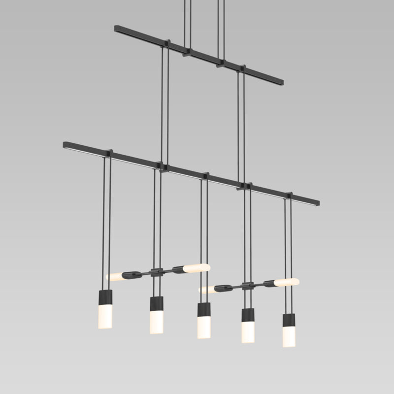 Sonneman S1B36K-JR181212-SC02 Suspenders 36" 2-Tier Linear with Etched Chiclet Luminaire Combo in