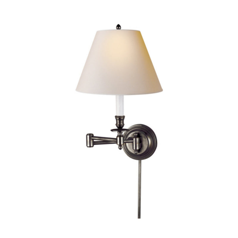 Studio VC Candlestick Swing Arm in Bronze with Natural Paper Shade