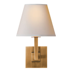 Studio VC Architectural Wall Sconce in Hand-Rubbed Antique Brass with Natural Paper Shade