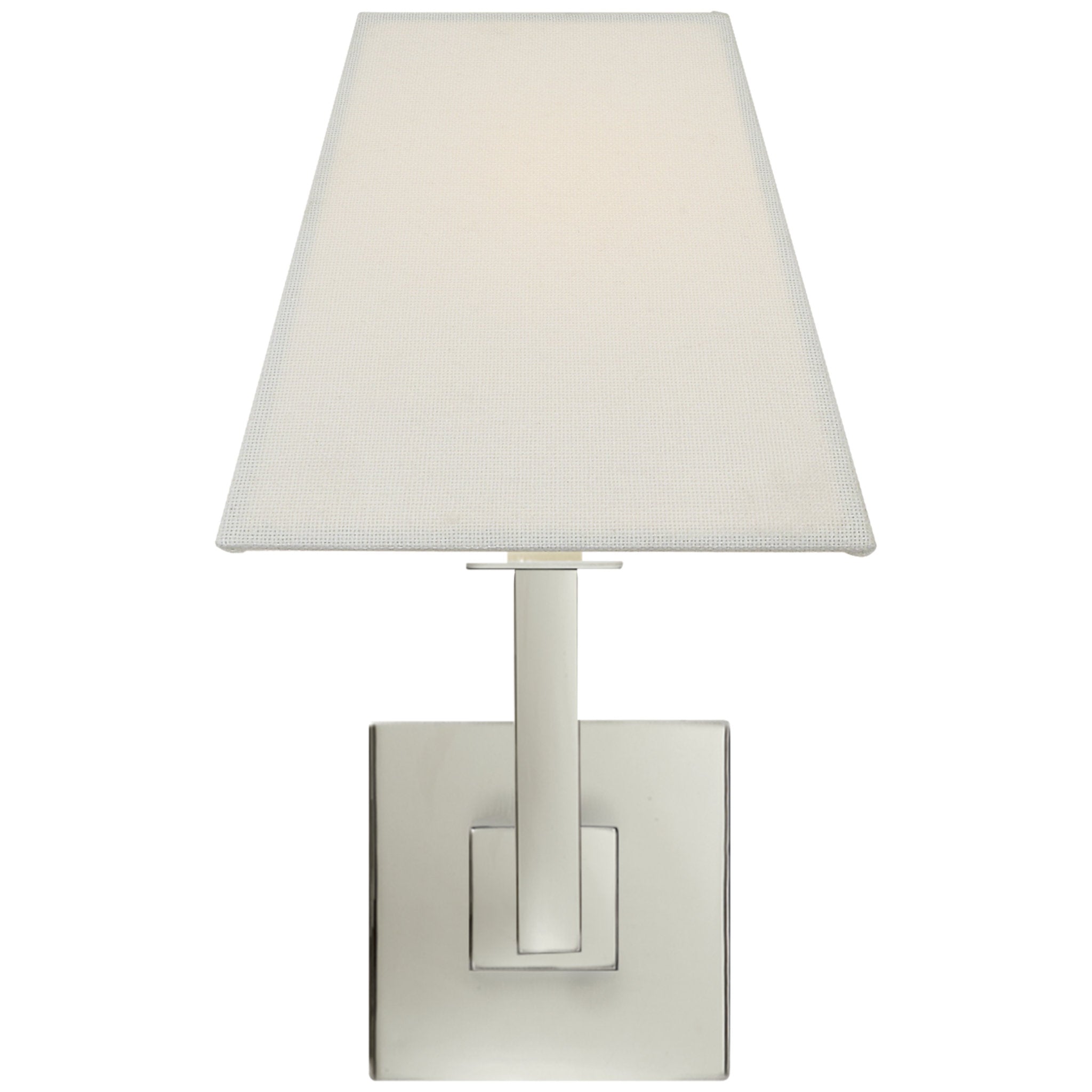 Visual Comfort Architectural Wall Sconce in Polished Nickel with Square Linen Shade Wall Light W7" x H13.5"