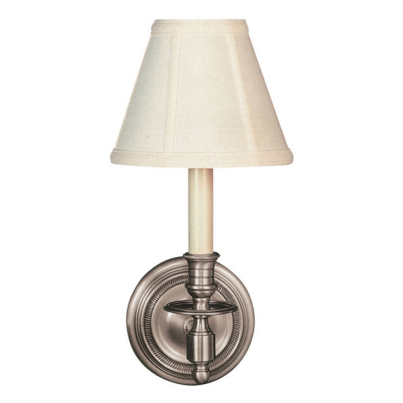 Studio VC French Single Sconce in Antique Nickel with Tissue Shade