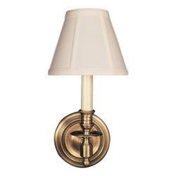 Studio VC French Single Sconce in Hand-Rubbed Antique Brass with Tissue Shade