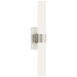 Ian K. Fowler Presidio Petite Double Sconce in Polished Nickel with White Glass