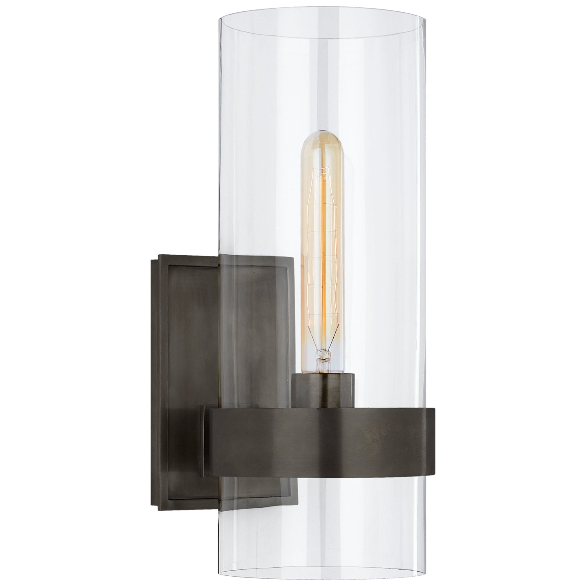 Ian K. Fowler Presidio Small Sconce in Bronze with Clear Glass