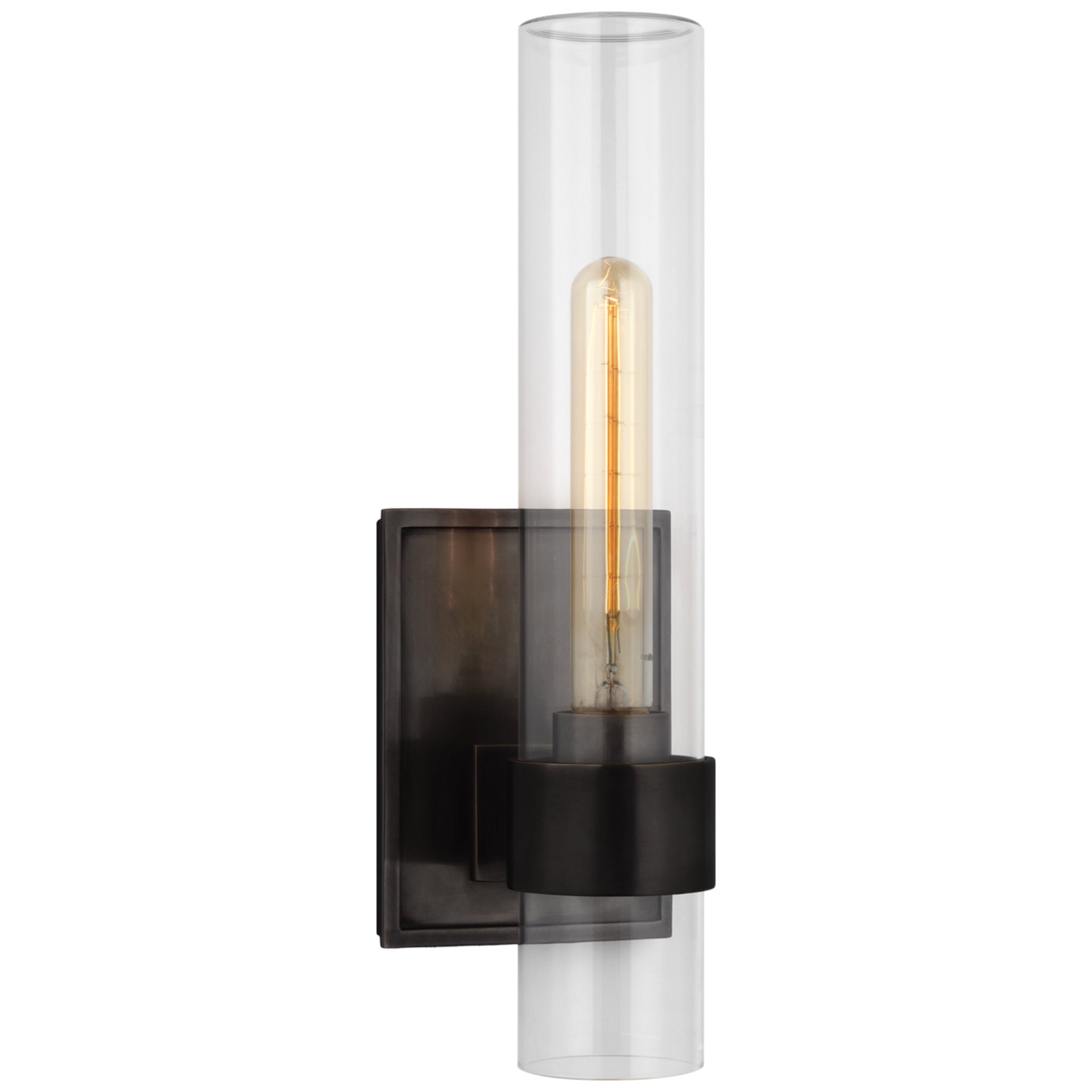 Ian K. Fowler Presidio 14" Outdoor Sconce in Bronze with Clear Glass Outdoor Lighting W4.75" x H14"