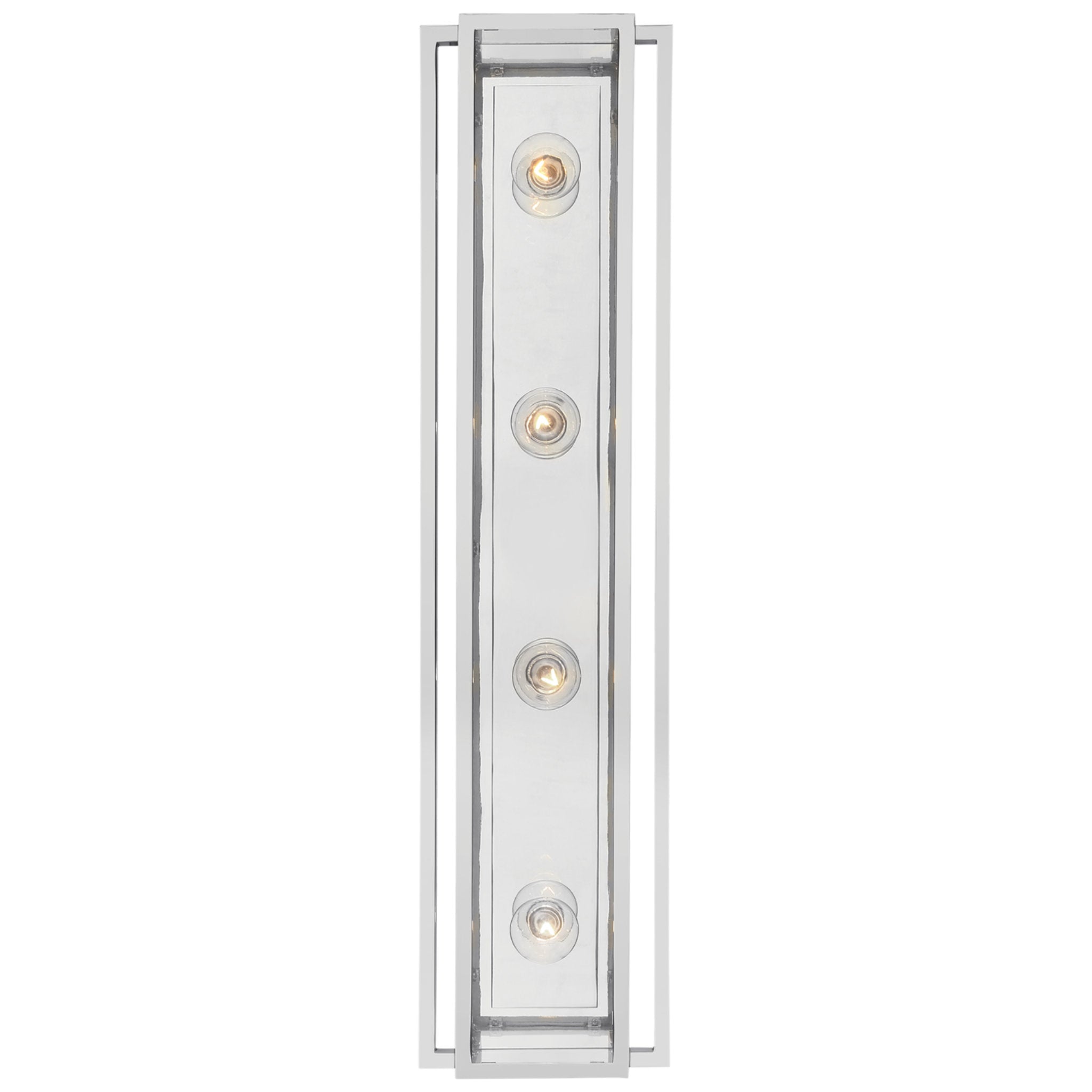 Ian K. Fowler Halle 30" Vanity Light in Polished Nickel with Clear Glass Wall Light W7.25" x H30"