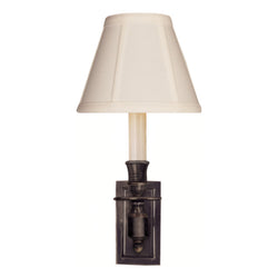 Studio VC French Single Library Sconce in Bronze with Tissue Shade