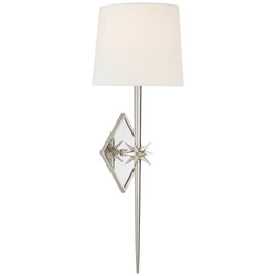 Ian K. Fowler Etoile Large Tail Sconce in Polished Nickel with Linen Shade