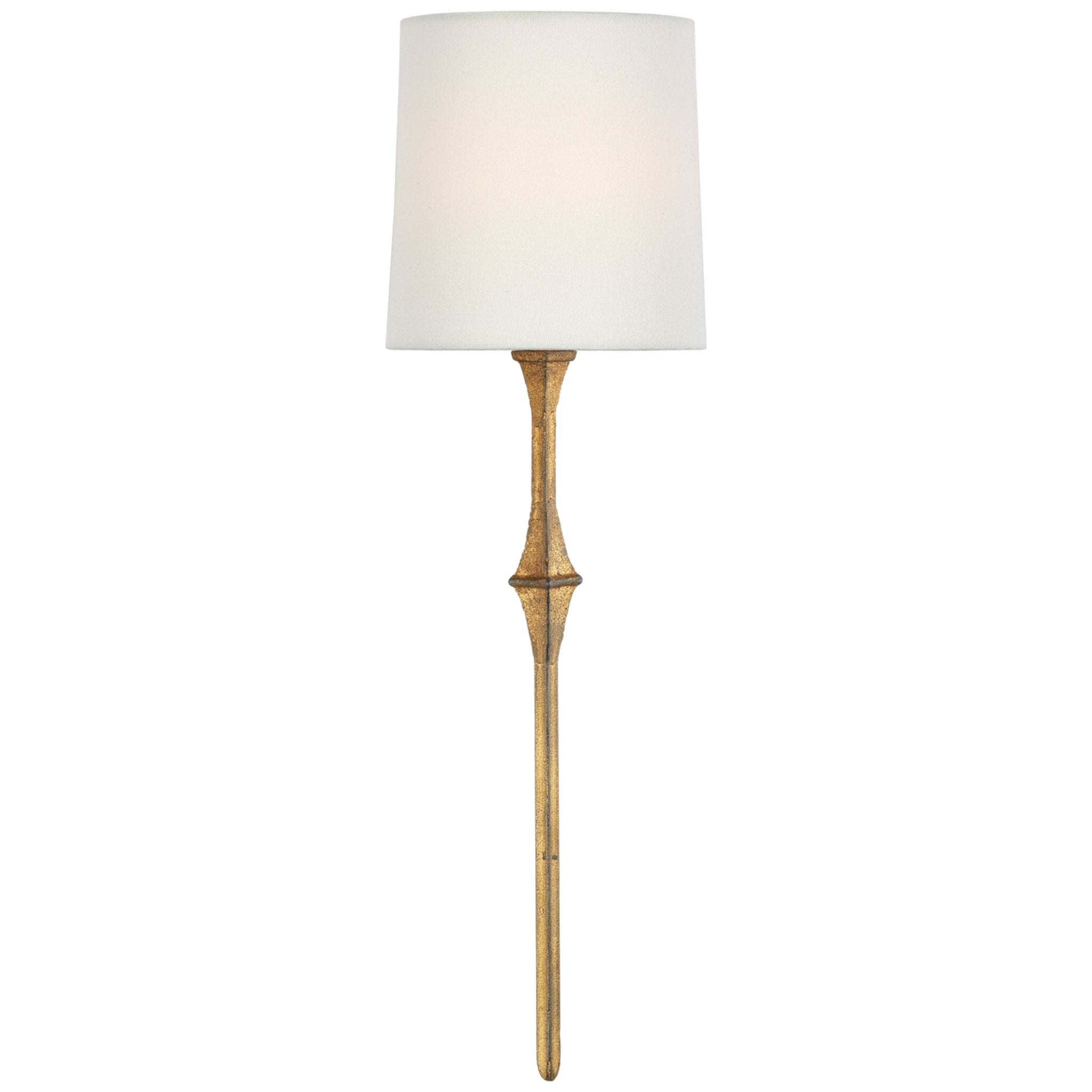 Visual Comfort Dauphine Sconce in Gilded Iron with Linen Shade