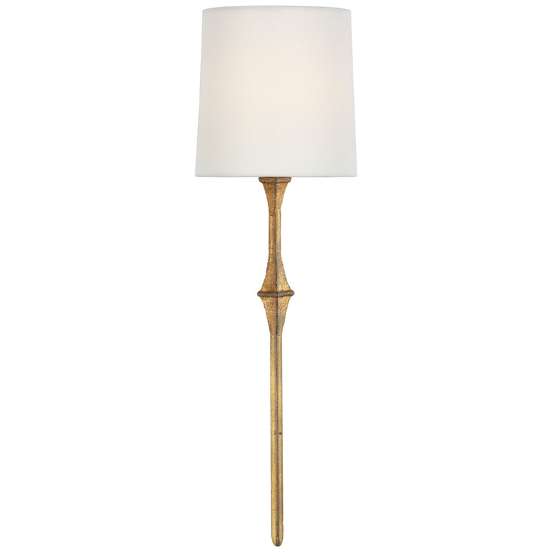 Studio VC Dauphine Sconce in Gilded Iron with Linen Shade