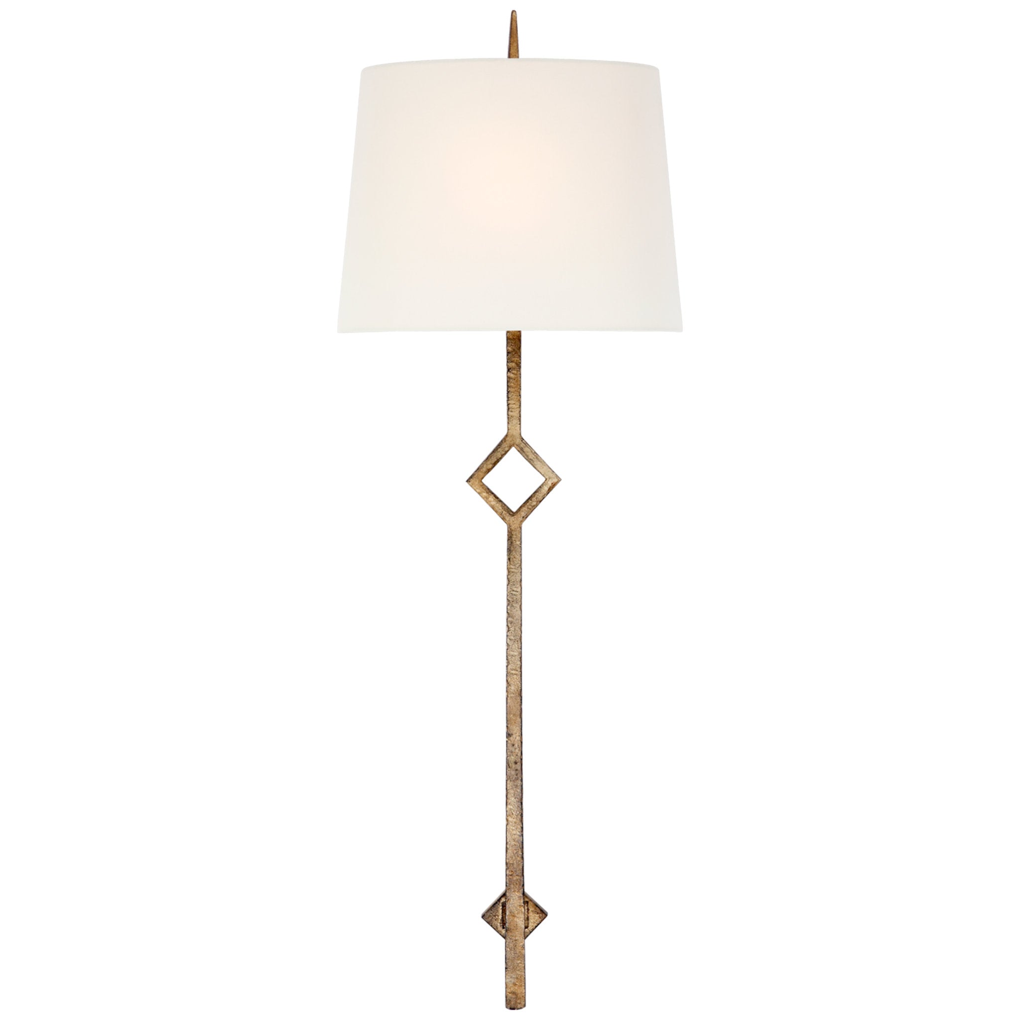 Visual Comfort Cranston Large Sconce in Gilded Iron with Linen Shade