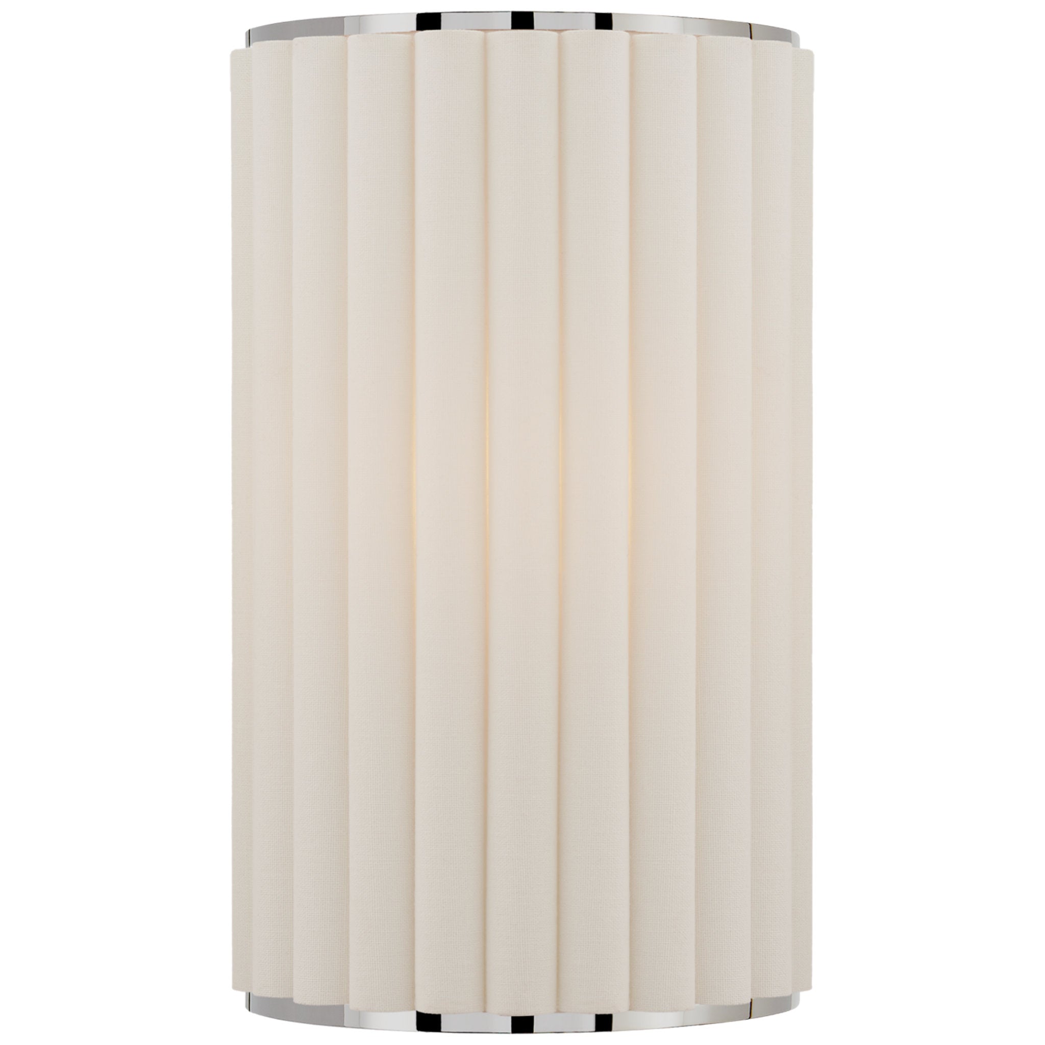 Ian K. Fowler Palati Small Sconce in Polished Nickel with Linen Shade