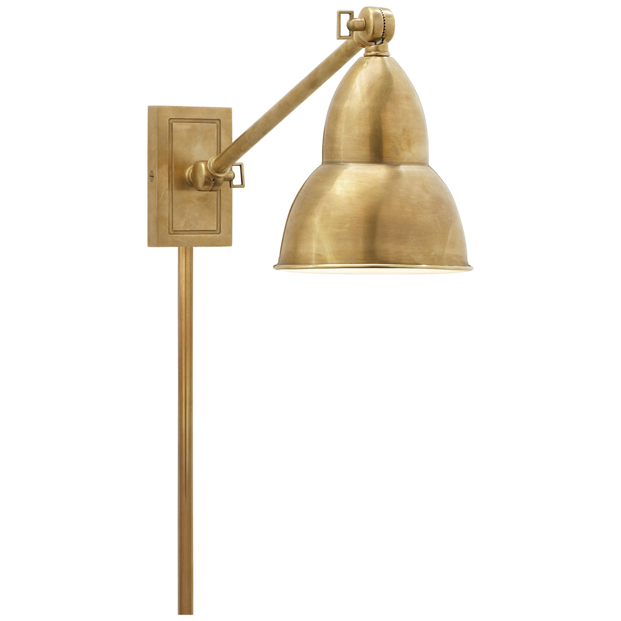 Visual Comfort French Library Single Arm Wall Lamp in Hand-Rubbed Antique Brass
