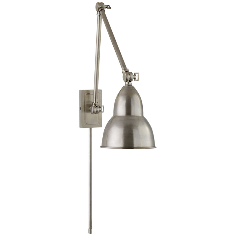 Studio VC French Library Double Arm Wall Lamp in Antique Nickel