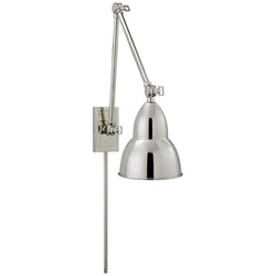 Studio VC French Library Double Arm Wall Lamp in Polished Nickel