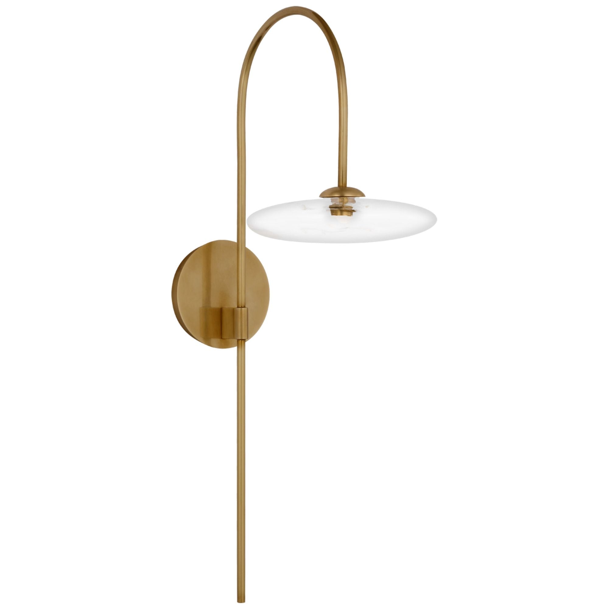 Ian K. Fowler Calvino Arched Single Sconce in Hand-Rubbed Antique Brass with Clear Glass