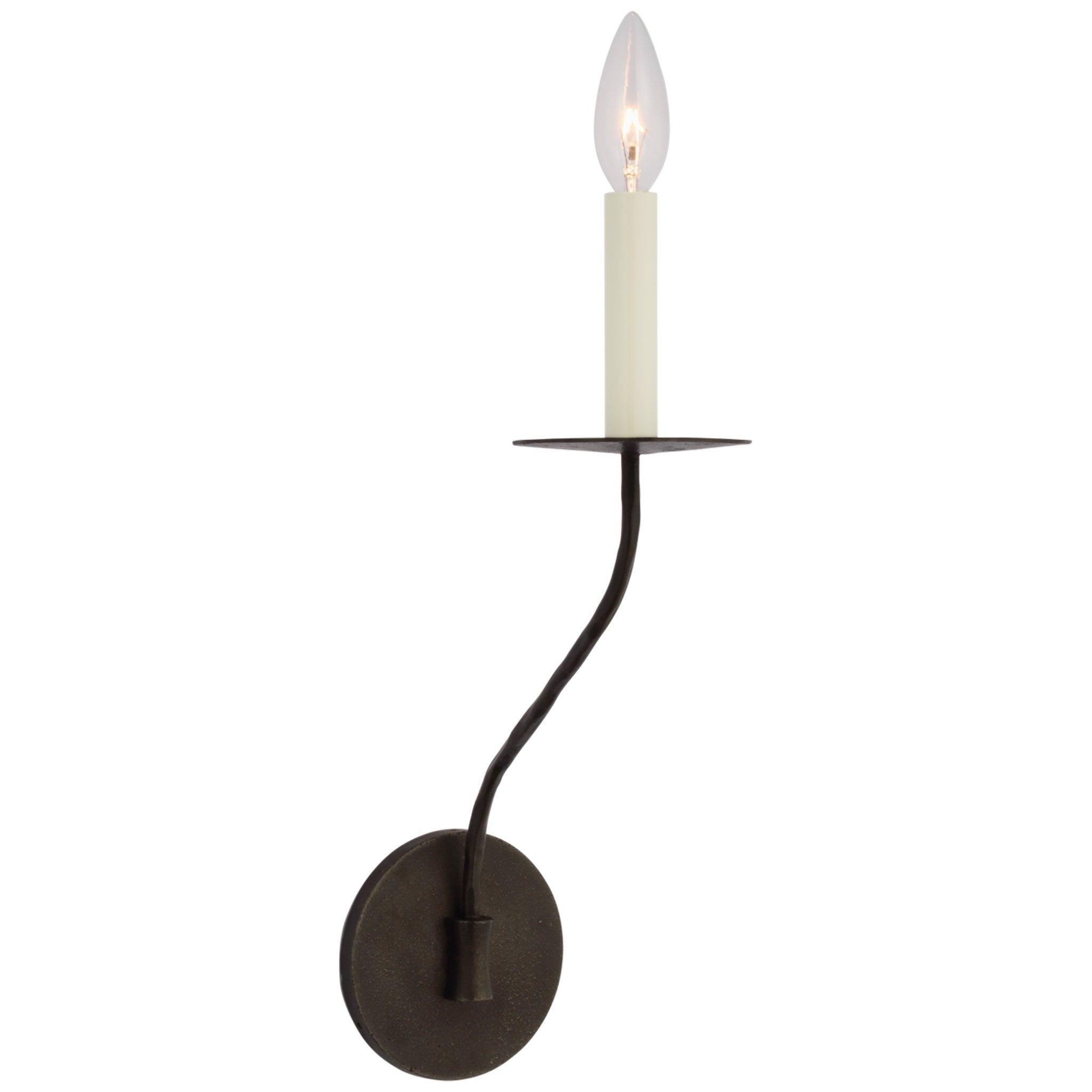 Ian K. Fowler Belfair Medium Single Sconce in Aged Iron Wall Light W4.5" x H15.5"