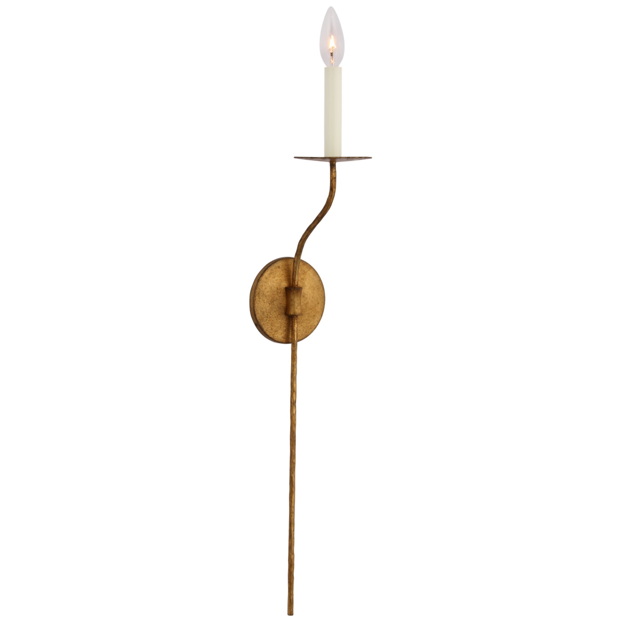 Ian K. Fowler Belfair Large Tail Sconce in Gilded Iron