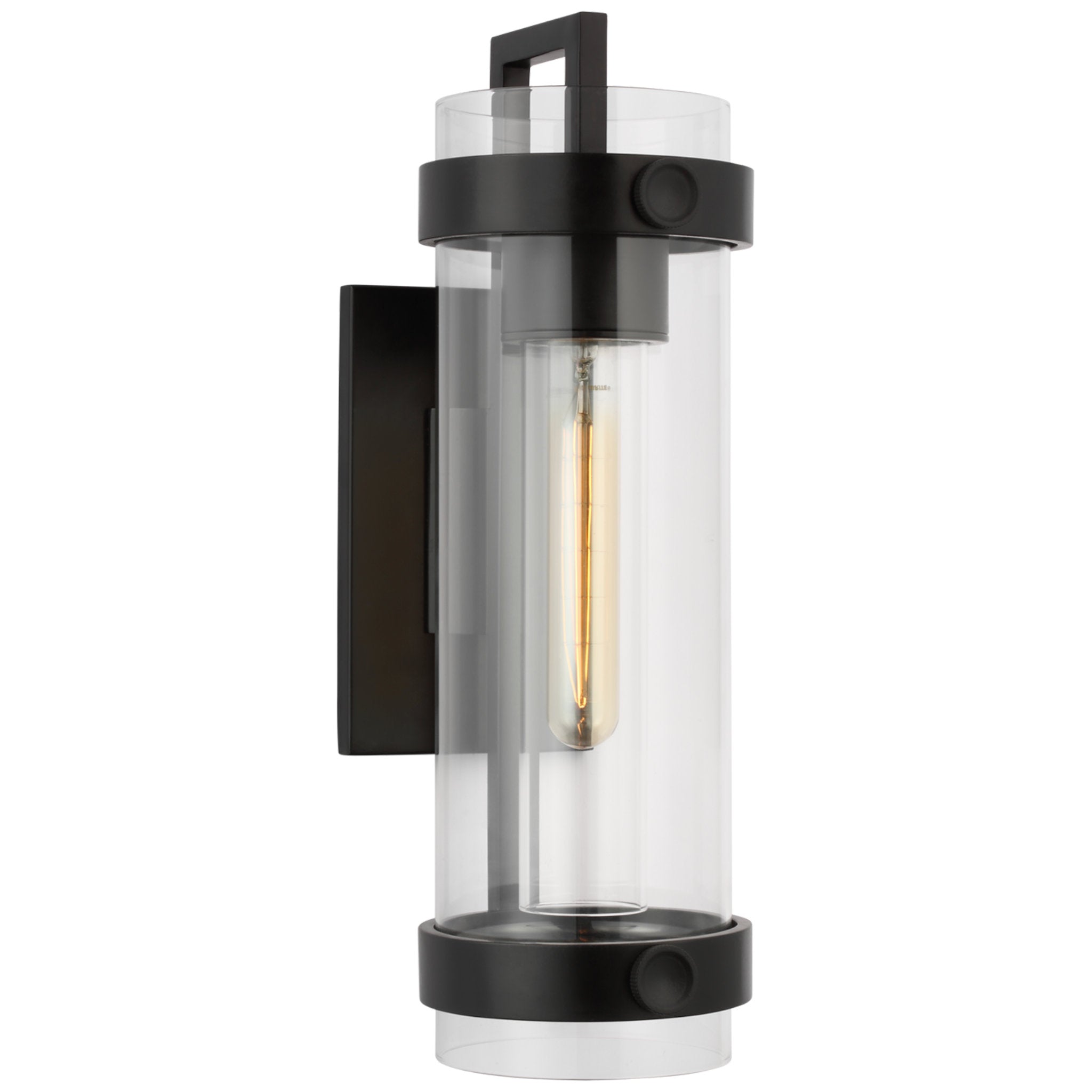 Ian K. Fowler Kears Small Bracketed Wall Light in Aged Iron with Clear Glass Outdoor Lighting W5" x H16"