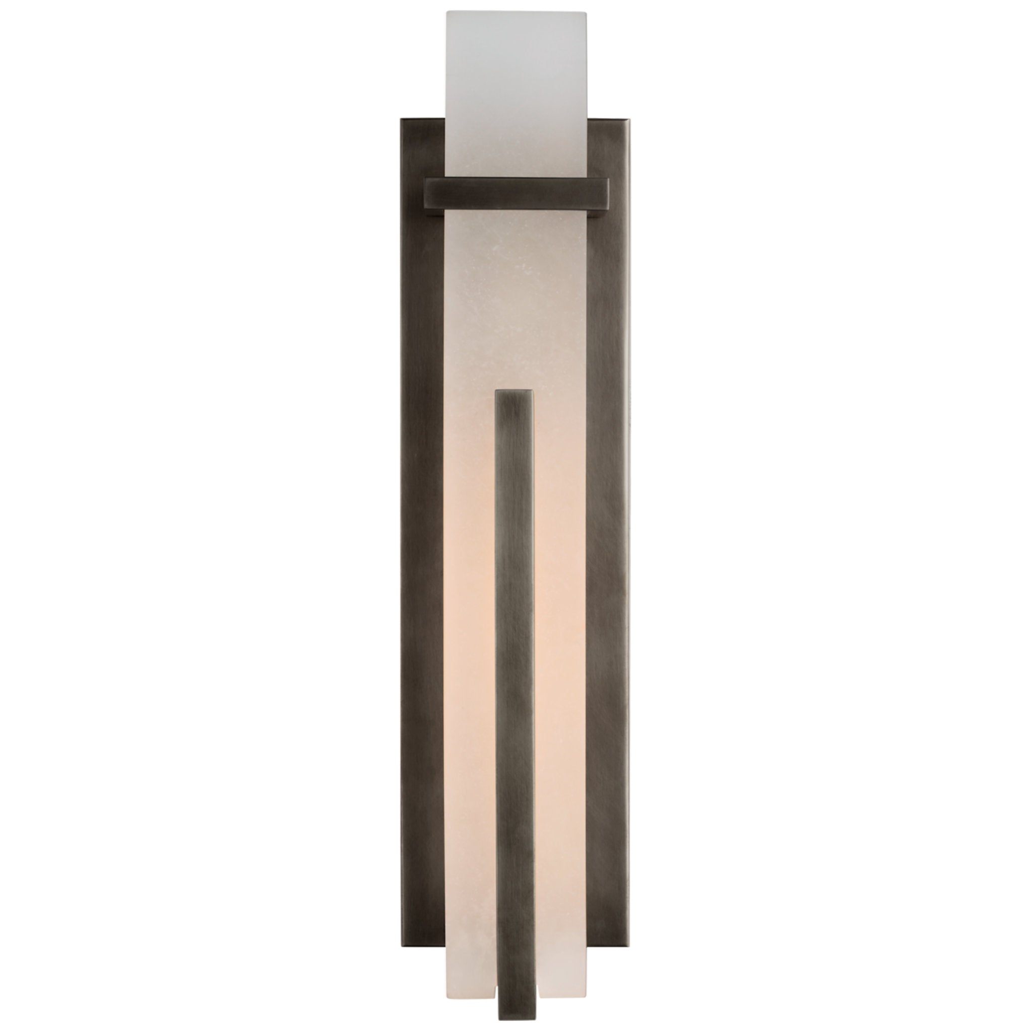 Ian K. Fowler Malik Large Sconce in Bronze with Alabaster Wall Light W4.5" x H19.25"