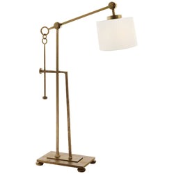 Ian K. Fowler Aspen Forged Iron Table Lamp in Gilded Iron with Linen Shade