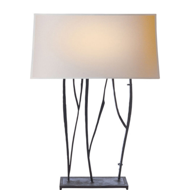 Ian K. Fowler Aspen Console Lamp in Black Rust with Natural Paper Shade