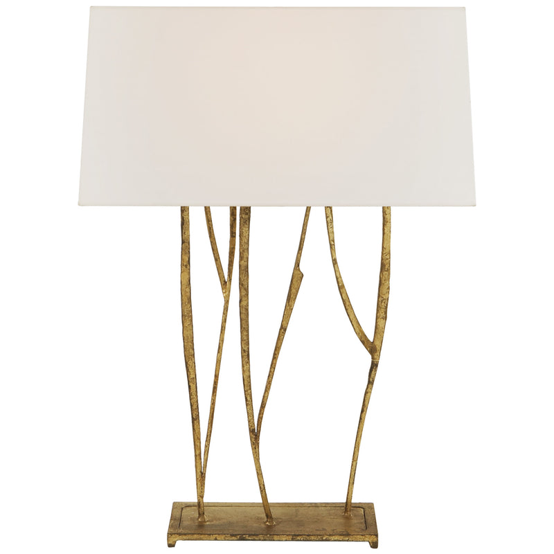 Ian K. Fowler Aspen Console Lamp in Gilded Iron with Linen Shade