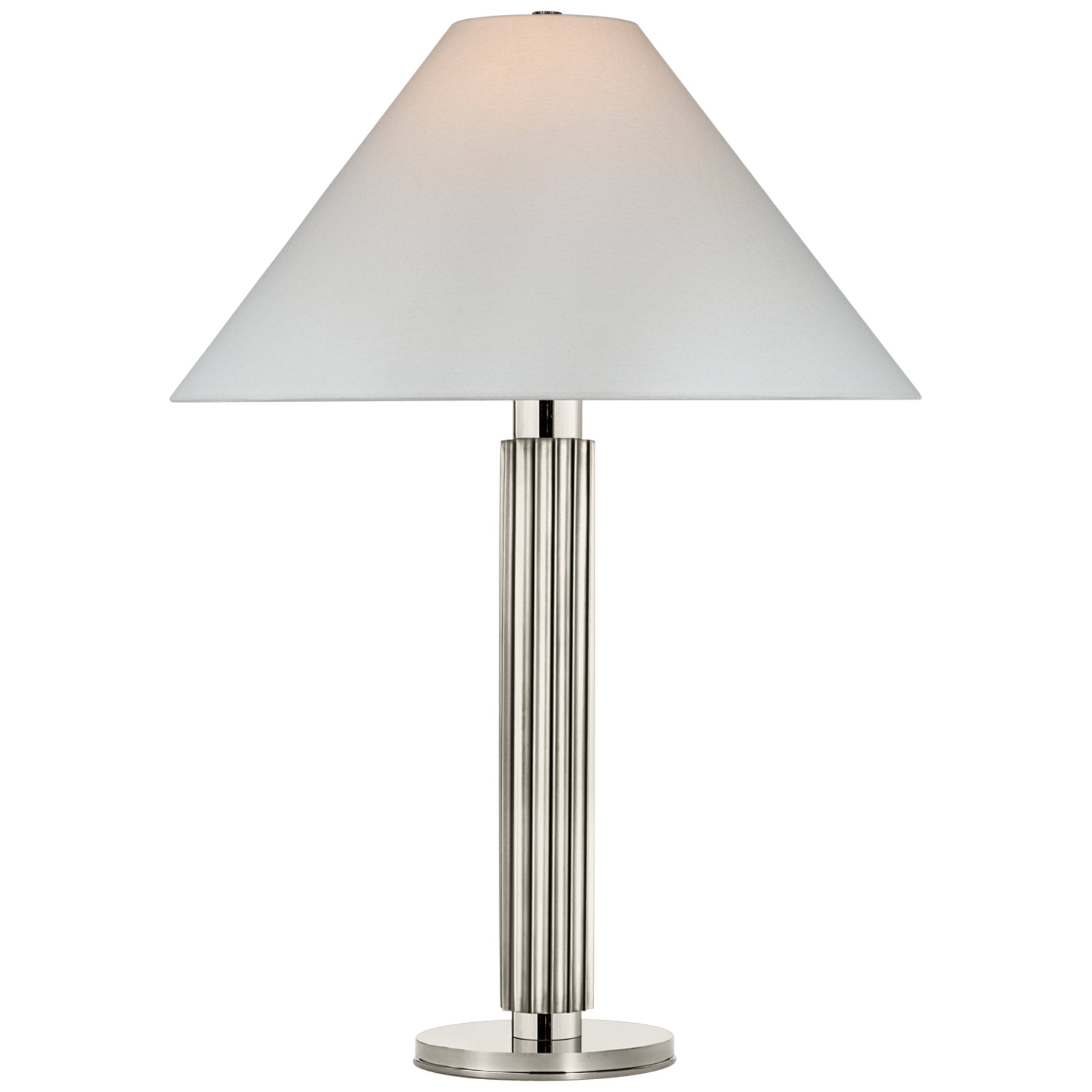 Marie Flanigan Durham Large Table Lamp in Polished Nickel with Linen Shade