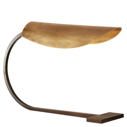 Ian K. Fowler Lola Small Desk Lamp in Aged Iron with Hand-Rubbed Antique Brass Shade