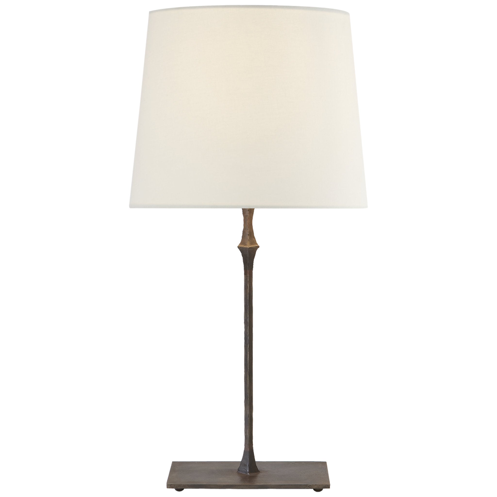 Visual Comfort Dauphine Bedside Lamp in Aged Iron with Linen Shade