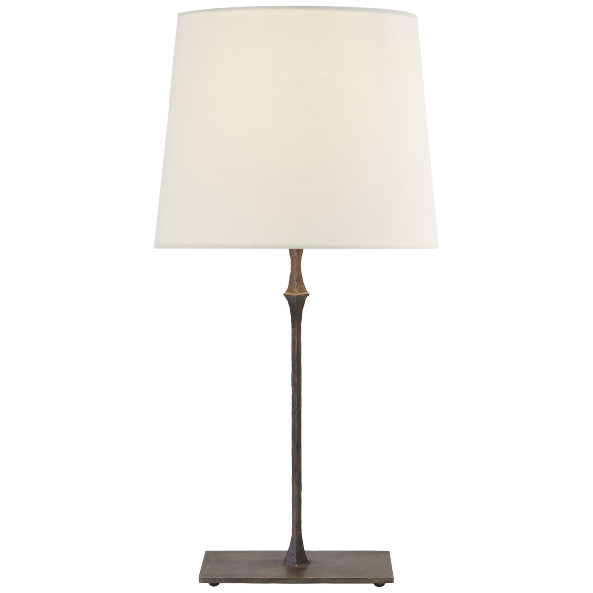 Visual Comfort Dauphine Bedside Lamp in Aged Iron with Linen Shade Tab