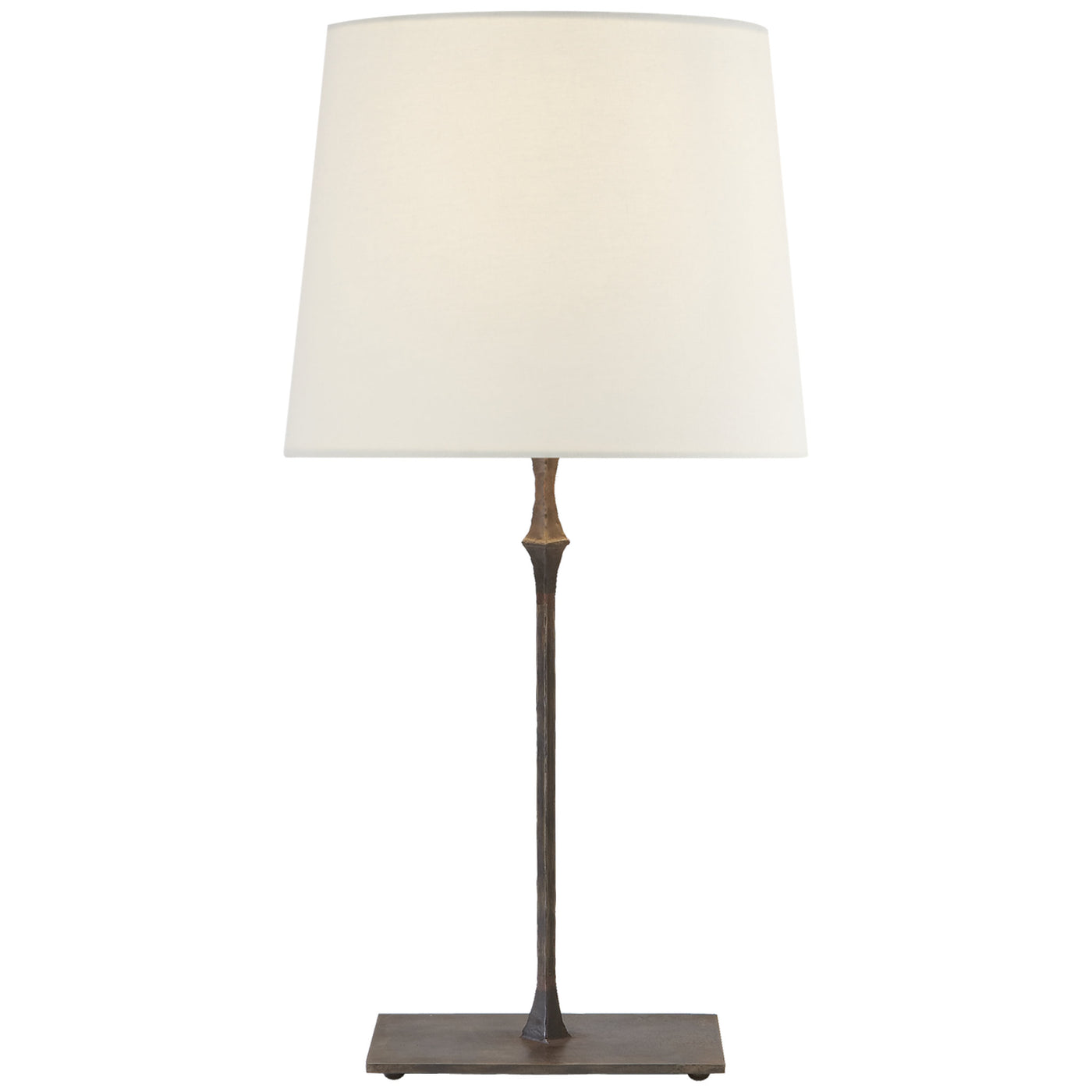 Visual Comfort Dauphine Bedside Lamp in Aged Iron with Linen Shade Tab