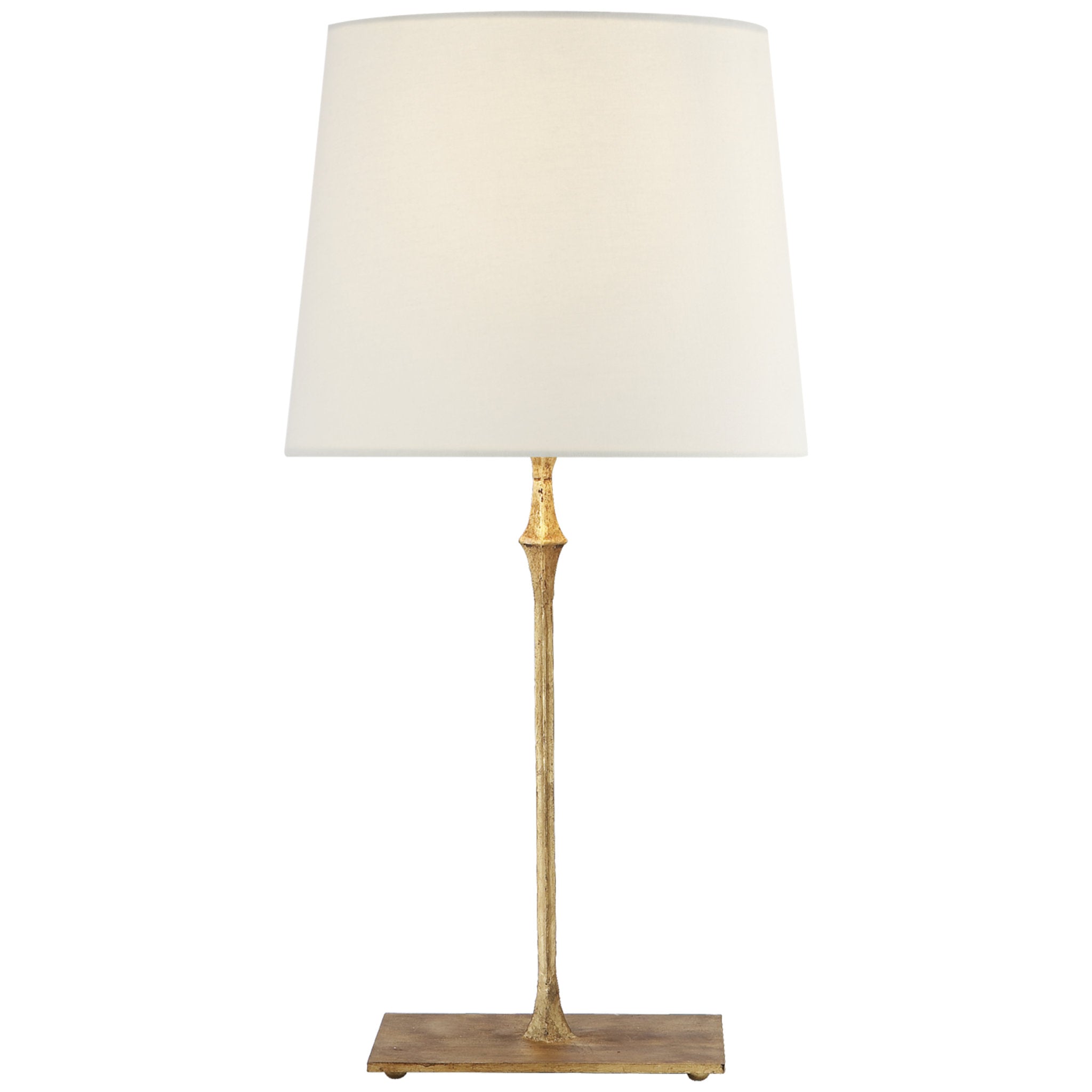 Visual Comfort Dauphine Bedside Lamp in Gilded Iron with Linen Shade Table Lamp W12" x H23.5"