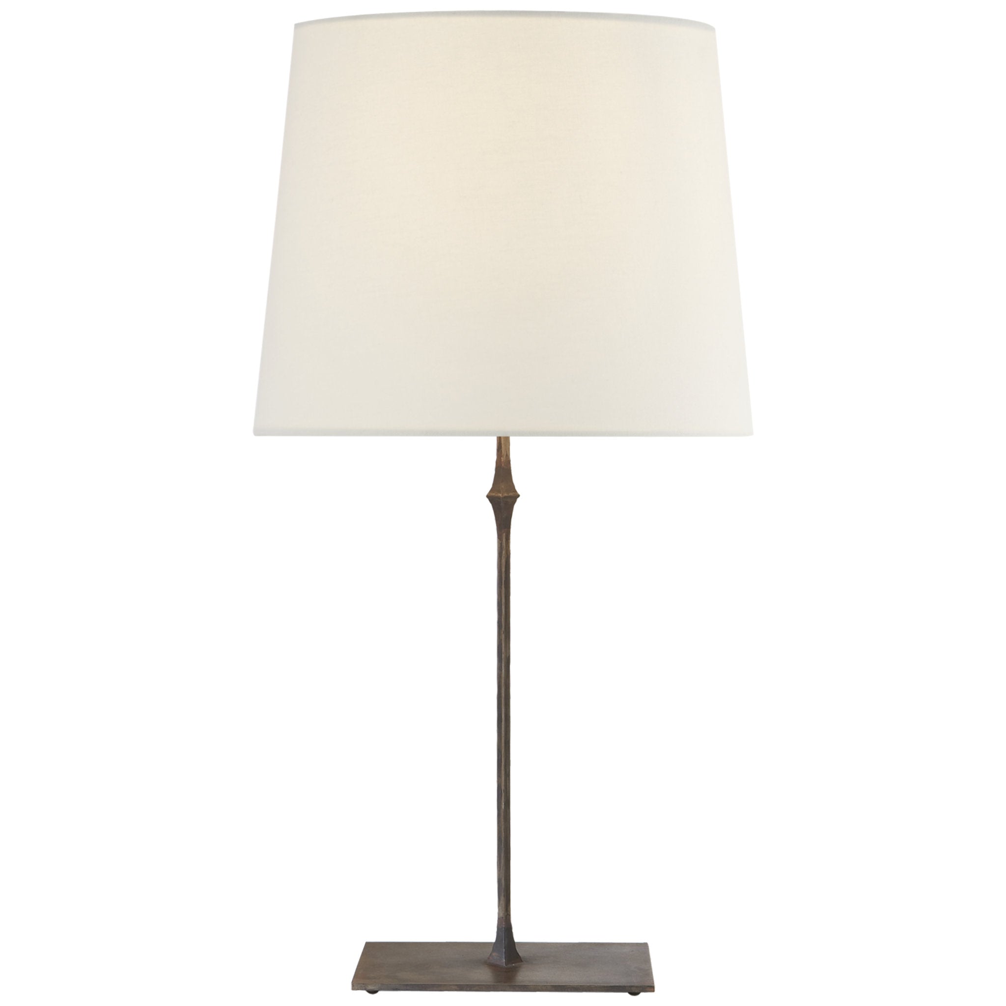 Visual Comfort Dauphine Table Lamp in Aged Iron with Linen Shade