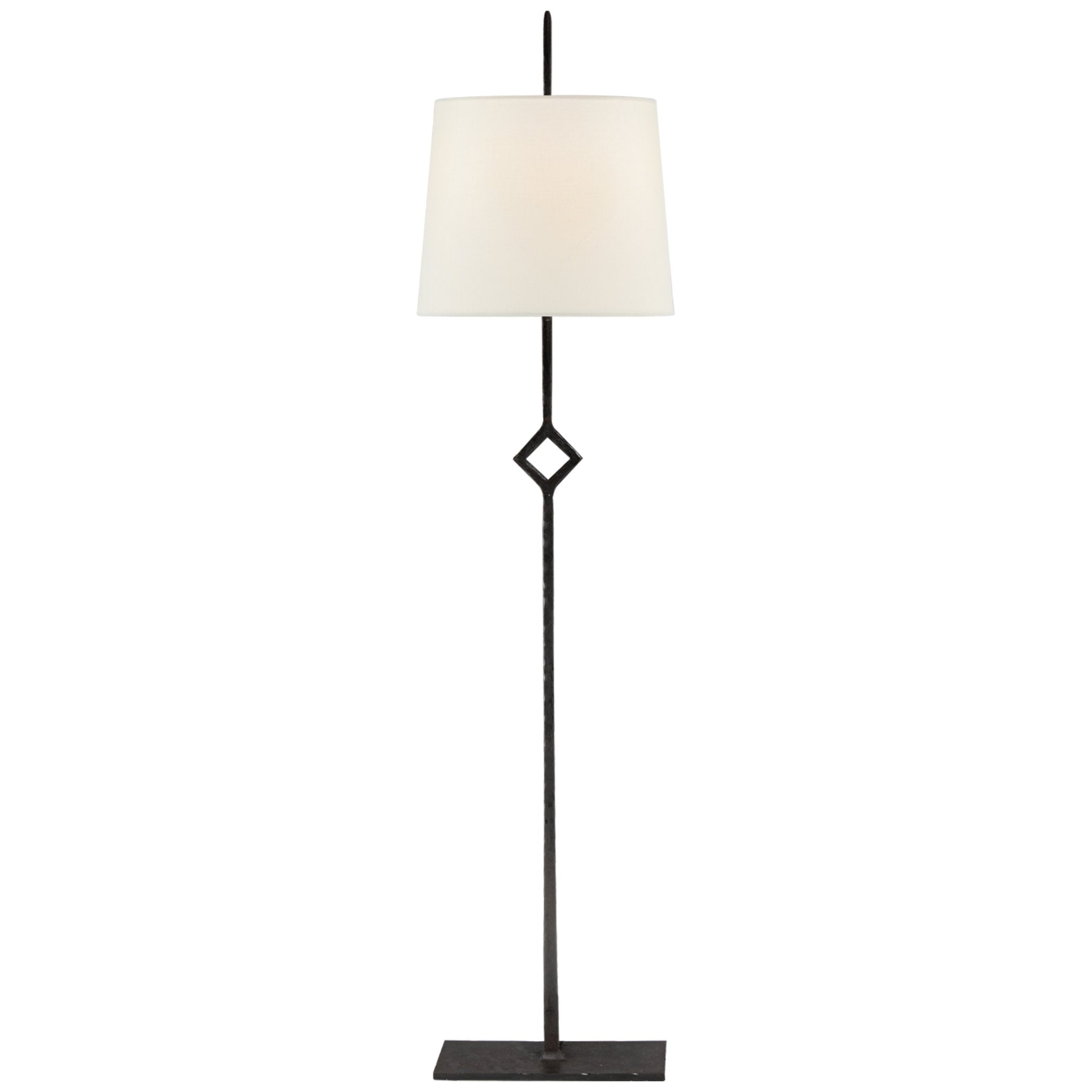 Visual Comfort Cranston Buffet Lamp in Aged Iron with Linen Shade