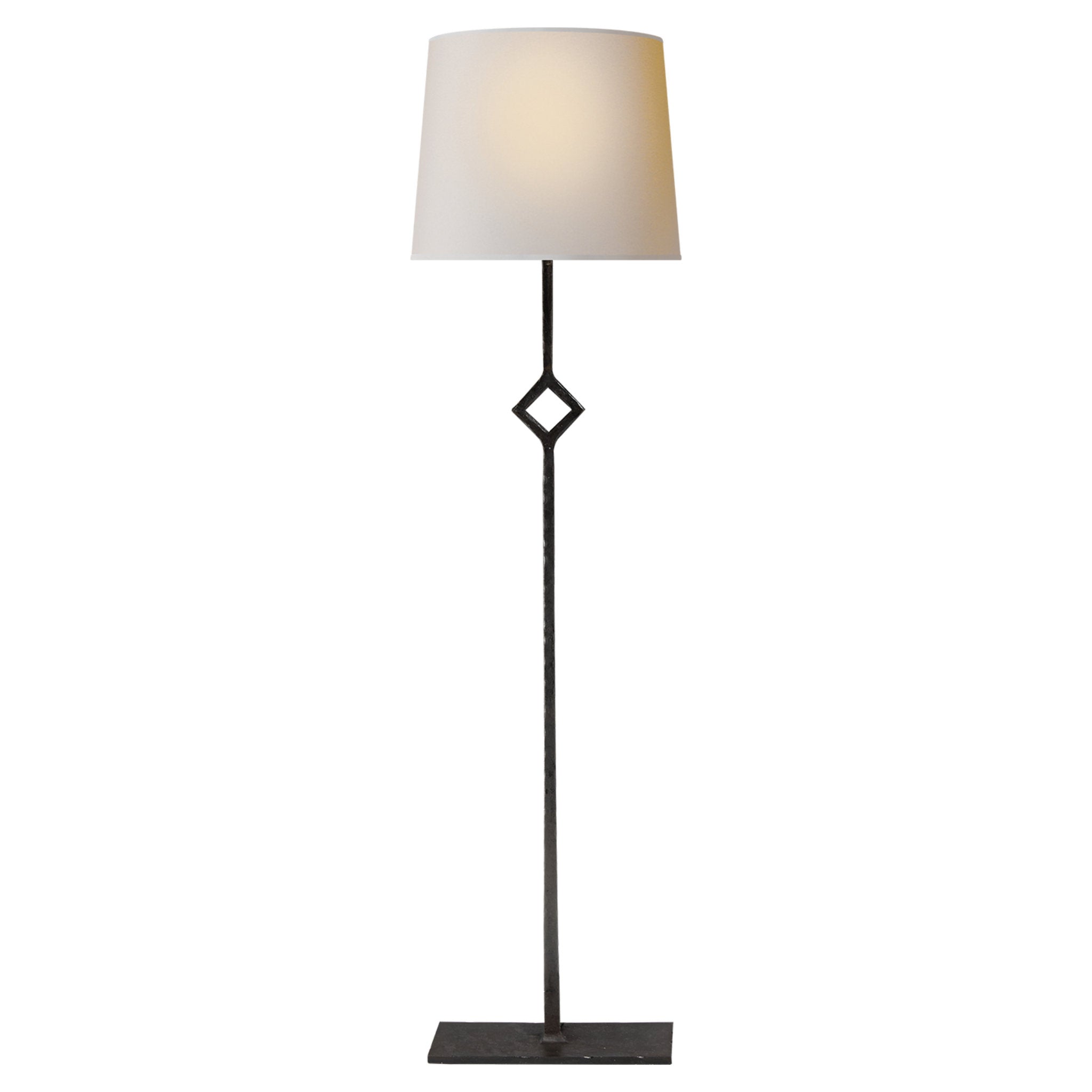 Visual Comfort Cranston Buffet Lamp in Aged Iron with Natural Paper Shade