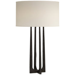 Ian K. Fowler Scala Hand-Forged Table Lamp in Aged Iron with Natural Percale Shade