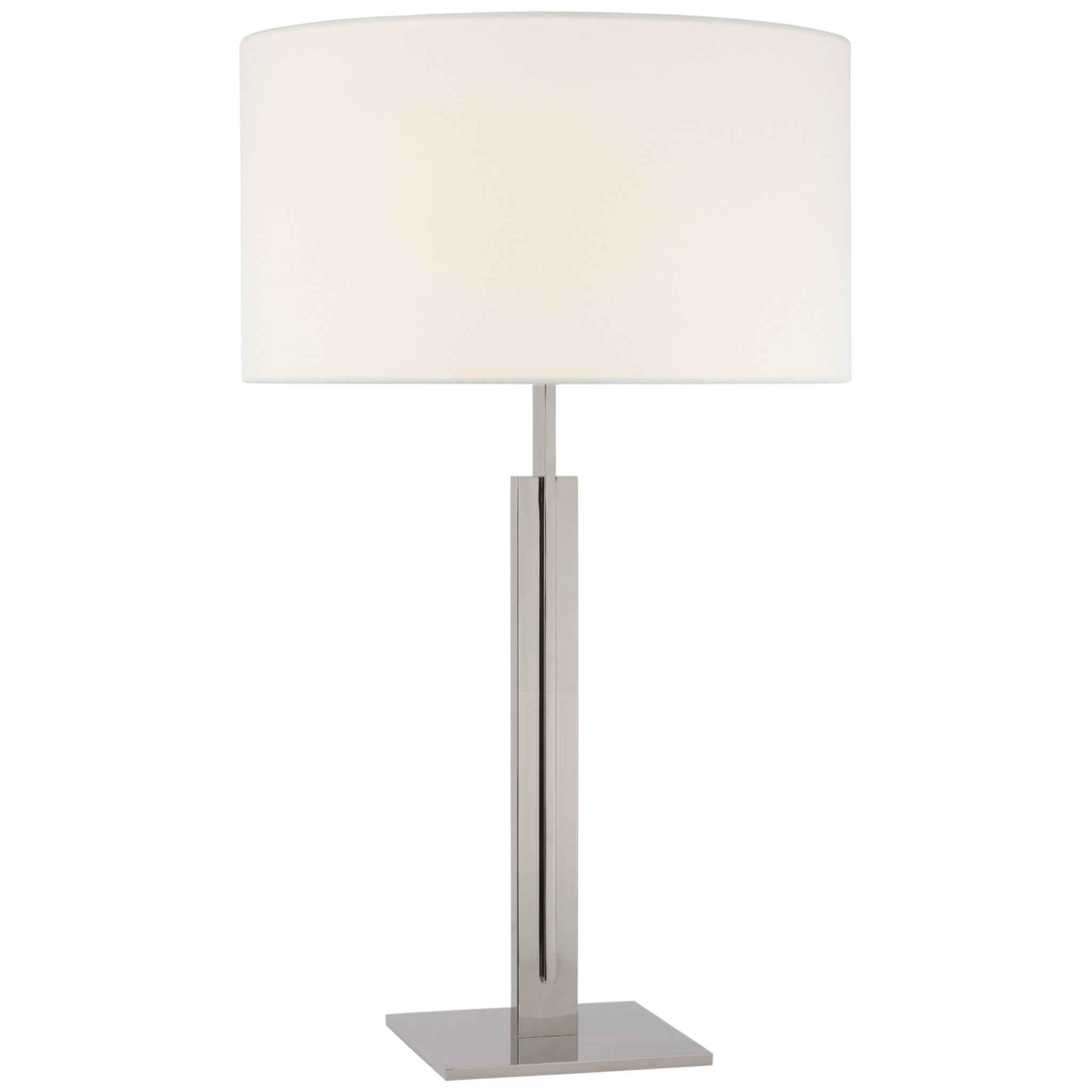 Ian K. Fowler Serre Large Table Lamp in Polished Nickel with Linen Shade