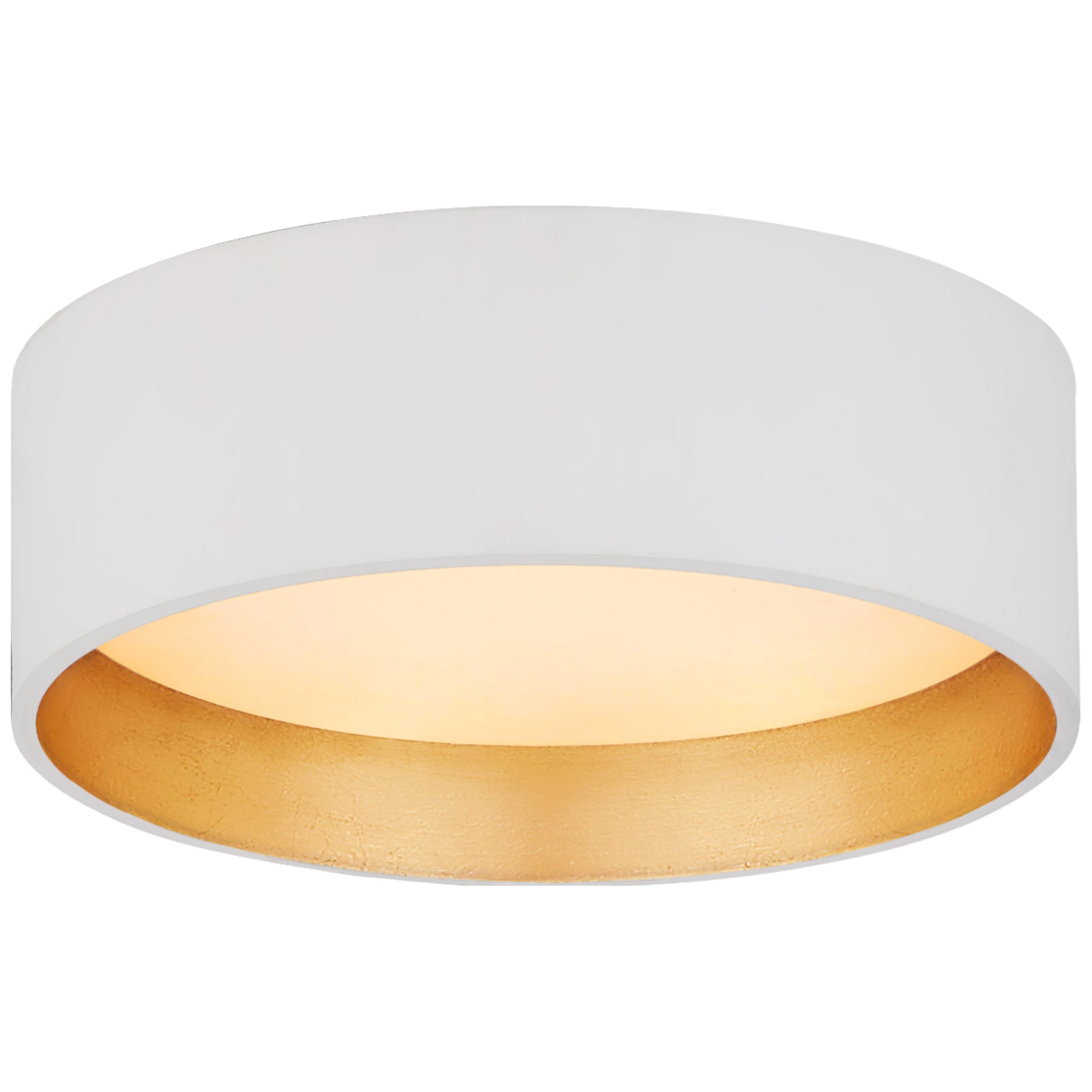 Visual Comfort Shaw 5" Solitaire Flush Mount in Matte White and Gild with White Glass
