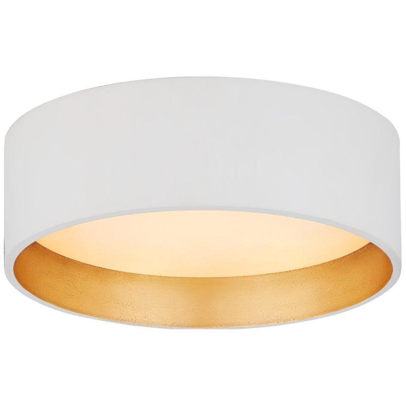 Studio VC Shaw 5" Solitaire Flush Mount in Matte White and Gild with White Glass