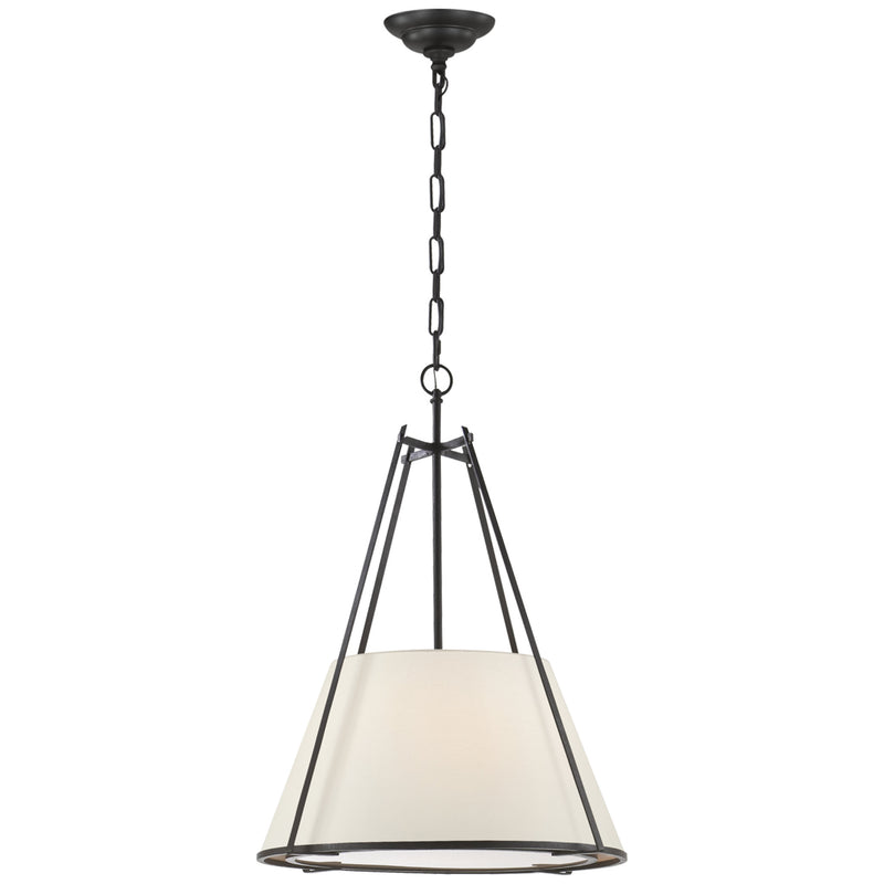 Ian K. Fowler Aspen Large Conical Hanging Shade in Black Rust with Linen Shade