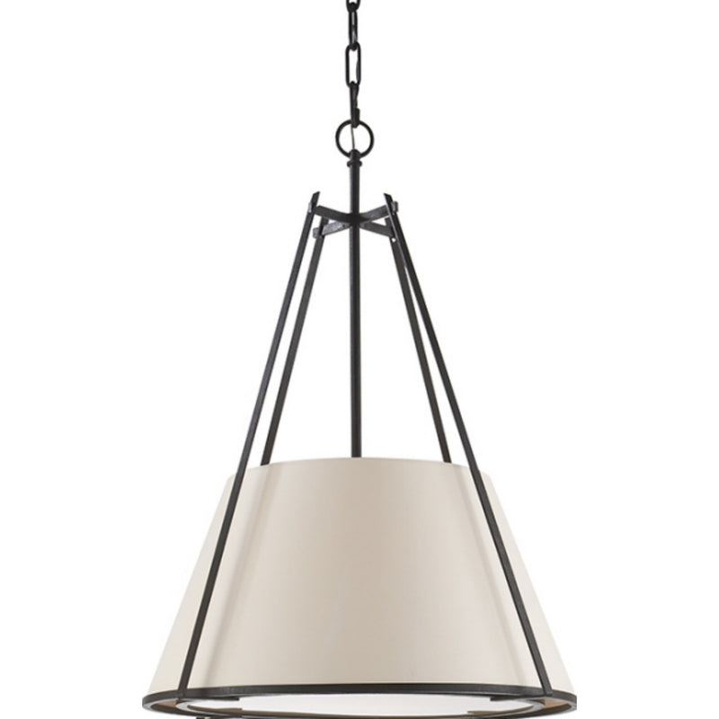 Ian K. Fowler Aspen Large Conical Hanging Shade in Black Rust with Natural Paper Shade