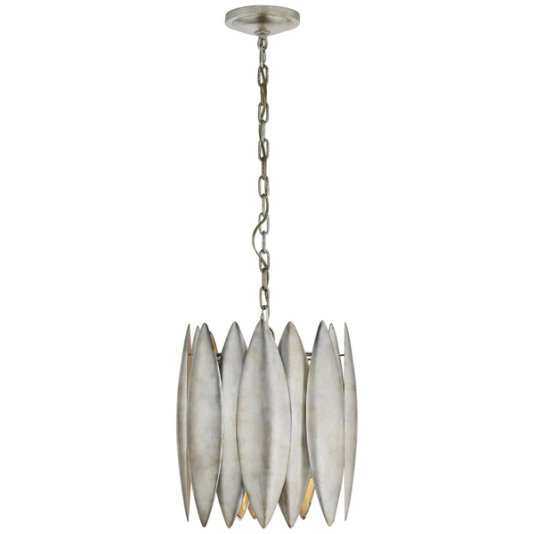 Barry Goralnick Hatton Small Chandelier in Burnished Silver Leaf