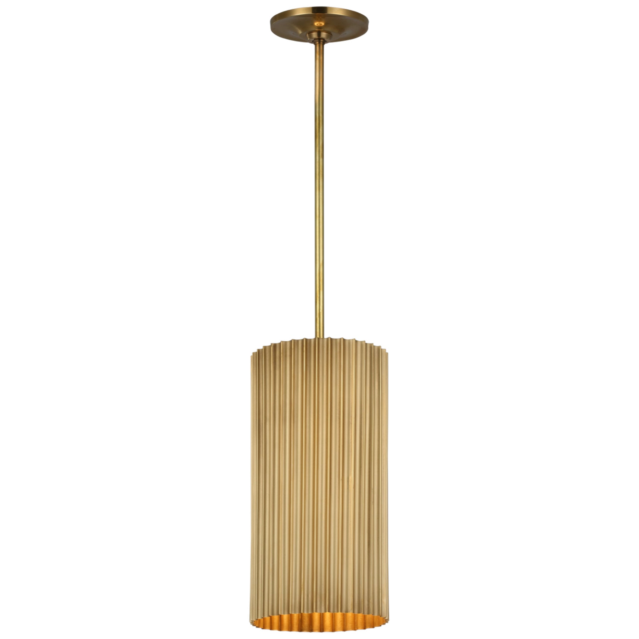Marie Flanigan Rivers Small Fluted Pendant in Soft Brass