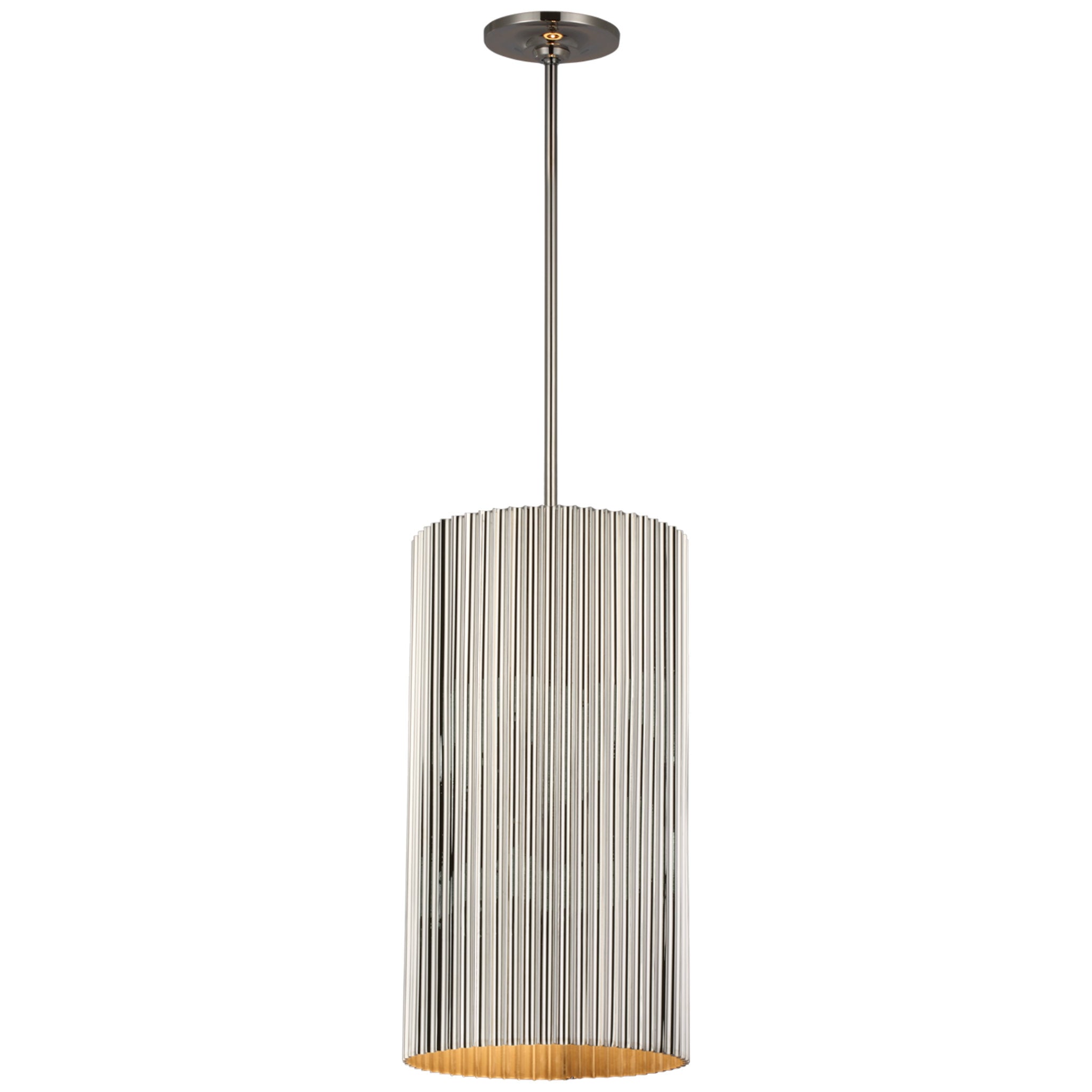 Marie Flanigan Rivers Medium Fluted Pendant in Polished Nickel Ceiling Light W11"