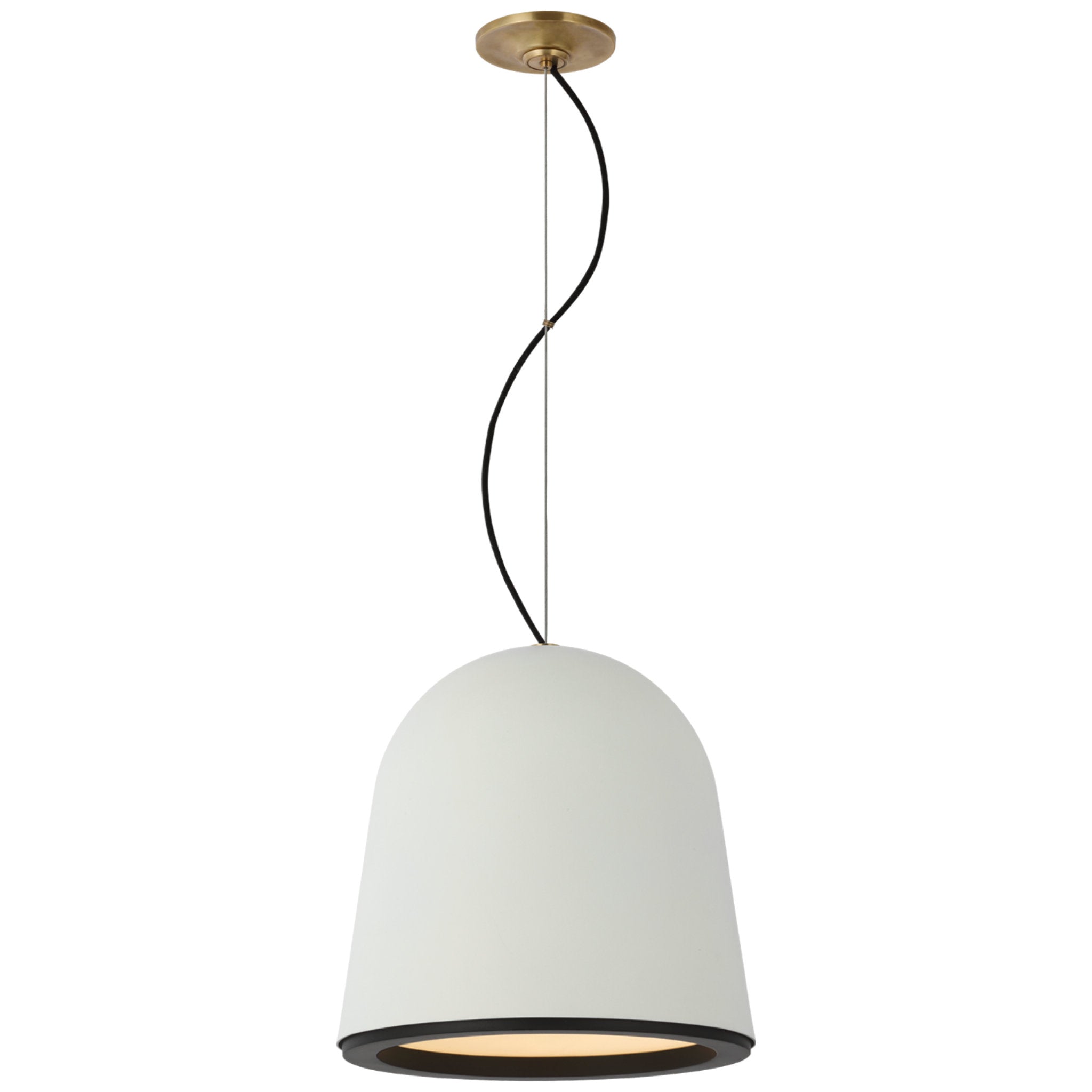 Marie Flanigan Murphy Small Pendant in Plaster White and Matte Black Ceiling Light W13"